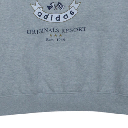 Adidas Mens Grey Crew Neck Logo Sweatshirt 3XL Relaxed Fit
