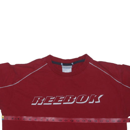 Reebok Mens Red Short Sleeve Crew Neck Cotton Sports T-Shirt Size M