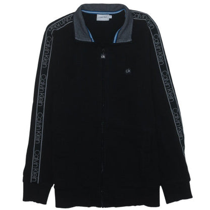 Calvin Klein Men's Black Full Zip Sweatshirt M Logo Trim Fleece