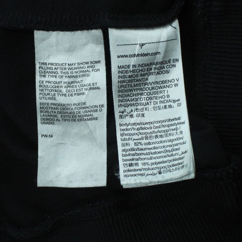 Calvin Klein Men's Black Full Zip Sweatshirt M Logo Trim Fleece