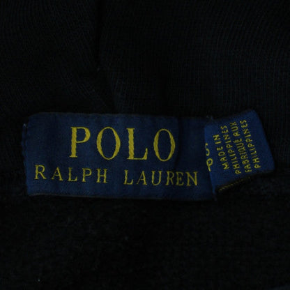 Ralph Lauren Men's Black Pullover Hoodie Medium College Logo Fleece