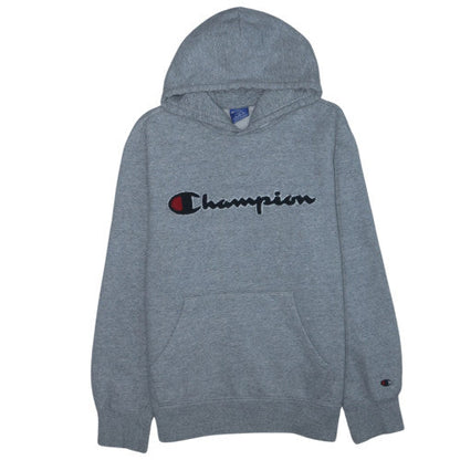 Champion Men's Grey Pullover Hoodie L Embroidered Logo Sportswear