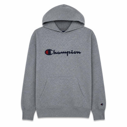Champion Men's Grey Pullover Hoodie L Embroidered Logo Sportswear