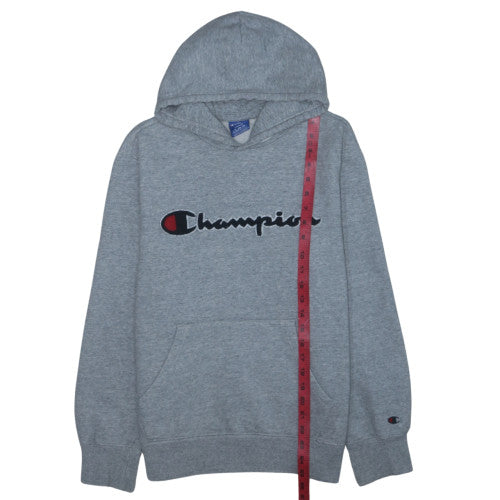 Champion Men's Grey Pullover Hoodie L Embroidered Logo Sportswear
