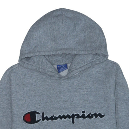 Champion Men's Grey Pullover Hoodie L Embroidered Logo Sportswear
