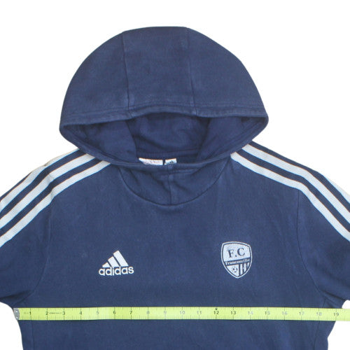 Adidas Boys Blue Pullover Hoodie 13-14 Years F.C. Logo Sportswear
