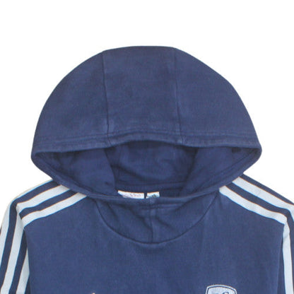 Adidas Boys Blue Pullover Hoodie 13-14 Years F.C. Logo Sportswear