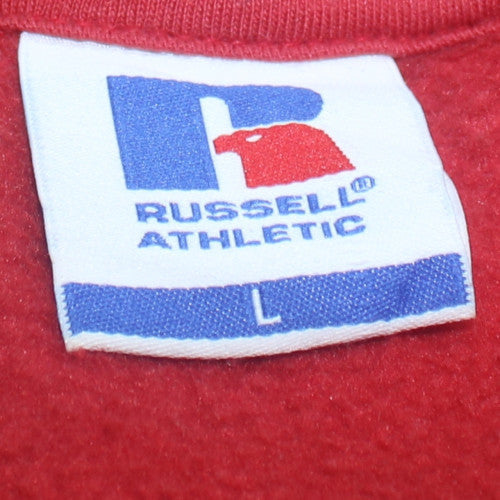 Russell Athletic Men's Red USA Graphic Crew Neck Sweatshirt L