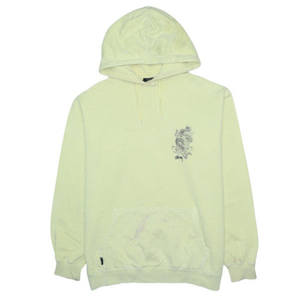 Stussy Men Yellow Regular Fit Pullover Hoodie Graphic Print M
