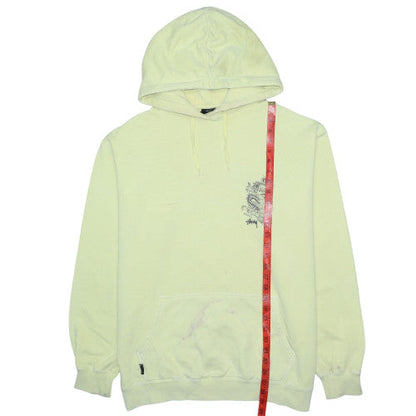 Stussy Men Yellow Regular Fit Pullover Hoodie Graphic Print M