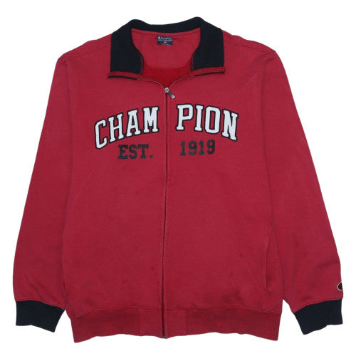 Champion Men's Red Full Zip Sweatshirt XL College Style