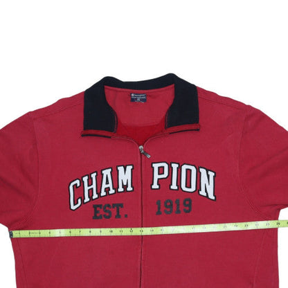 Champion Men's Red Full Zip Sweatshirt XL College Style