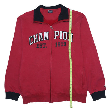 Champion Men's Red Full Zip Sweatshirt XL College Style