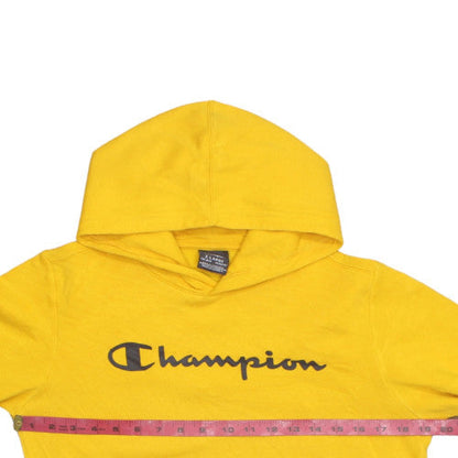 Champion Boys Yellow Pullover Hoodie 13-14 Years Graphic Fleece Sweatshirt