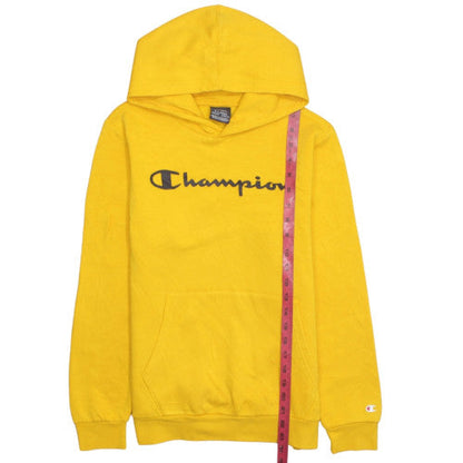Champion Boys Yellow Pullover Hoodie 13-14 Years Graphic Fleece Sweatshirt