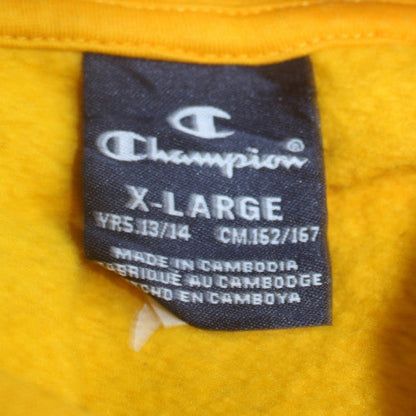 Champion Boys Yellow Pullover Hoodie 13-14 Years Graphic Fleece Sweatshirt