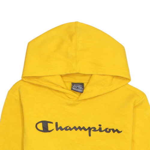 Champion Boys Yellow Pullover Hoodie 13-14 Years Graphic Fleece Sweatshirt