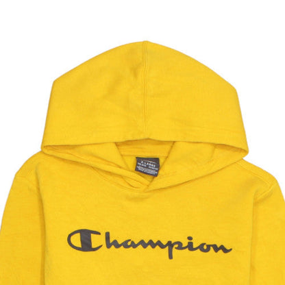 Champion Boys Yellow Pullover Hoodie 13-14 Years Graphic Fleece Sweatshirt