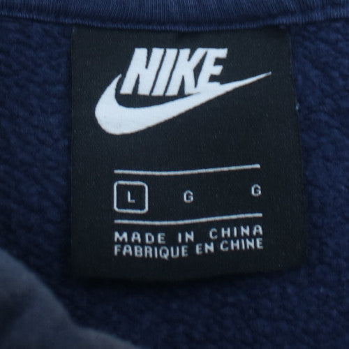 Nike Men's Blue Pullover Hoodie Fleece L Regular Fit Sportswear