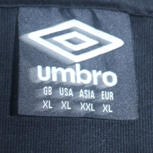 Umbro Men's Black XL Full Zip Hoodie Sweatshirt Cotton Blend