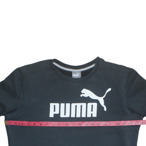 Puma Men's Black Crew Neck Cotton Pullover Sweatshirt M
