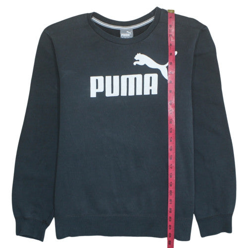 Puma Men's Black Crew Neck Cotton Pullover Sweatshirt M