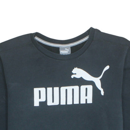 Puma Men's Black Crew Neck Cotton Pullover Sweatshirt M