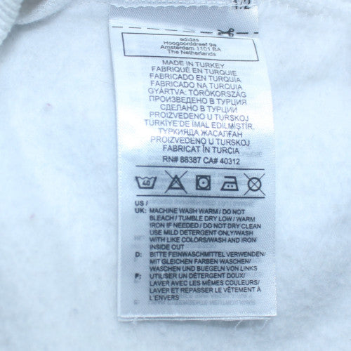 Adidas Mens White Crew Neck Logo Sweatshirt Size M