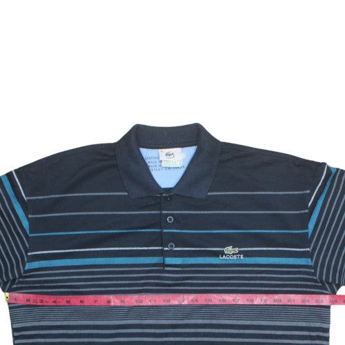 Lacoste Men's Blue Striped Cotton Polo Shirt XL Classic Fit