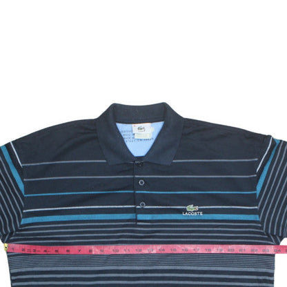 Lacoste Men's Blue Striped Cotton Polo Shirt XL Classic Fit