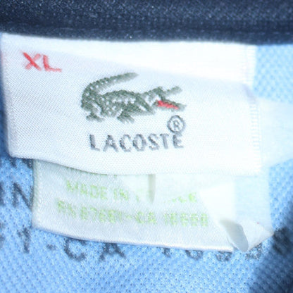 Lacoste Men's Blue Striped Cotton Polo Shirt XL Classic Fit