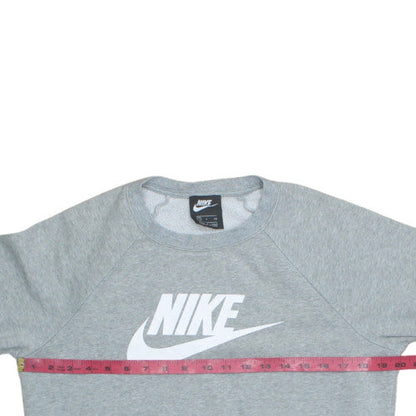 Nike Men's Grey Small Pullover Logo Crew Neck Sweatshirt