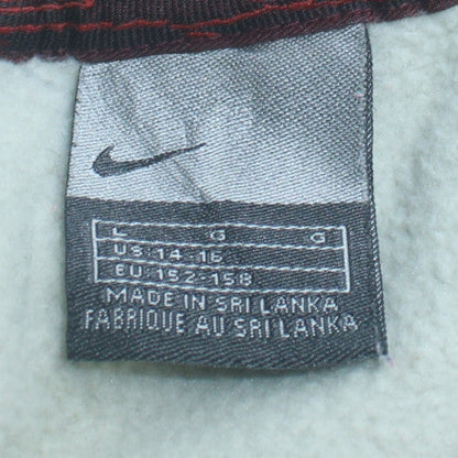 Nike Teens White Pullover Sweatshirt L Logo Zip Pocket Fleece