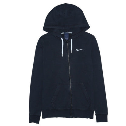 Nike Men Blue Full Zip Hoodie L Fleece Sports Logo