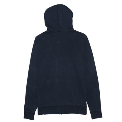 Nike Men Blue Full Zip Hoodie L Fleece Sports Logo