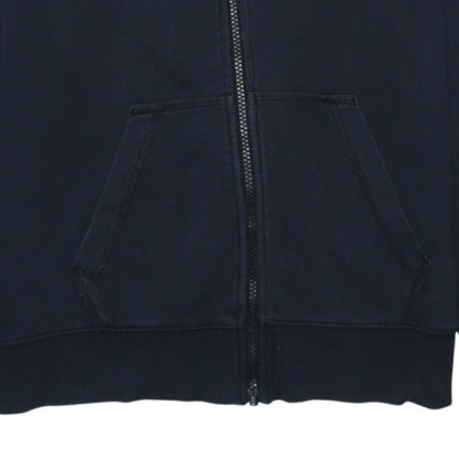 Nike Men Blue Full Zip Hoodie L Fleece Sports Logo