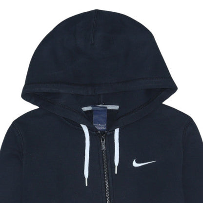Nike Men Blue Full Zip Hoodie L Fleece Sports Logo