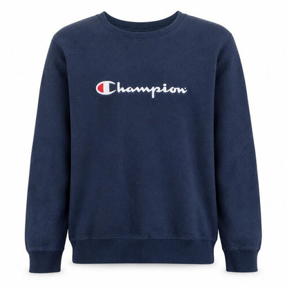 Champion Mens Blue L Pullover Crew Neck Logo Sweatshirt