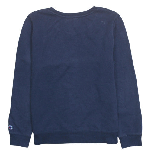 Champion Mens Blue L Pullover Crew Neck Logo Sweatshirt