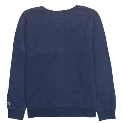 Champion Mens Blue L Pullover Crew Neck Logo Sweatshirt