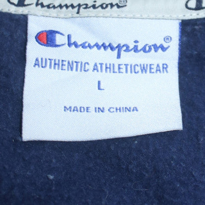 Champion Mens Blue L Pullover Crew Neck Logo Sweatshirt