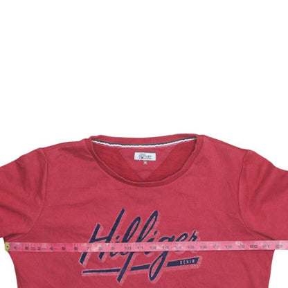 Tommy Hilfiger Boys Red Pullover Crew Neck Sweatshirt M
