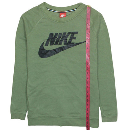 Nike Men's Green Crew Neck Logo Sweatshirt M Cotton Blend