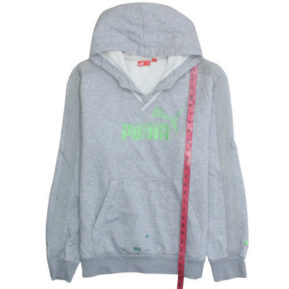 Puma Mens Grey Pullover Hoodie Fleece Regular Fit Sportswear M