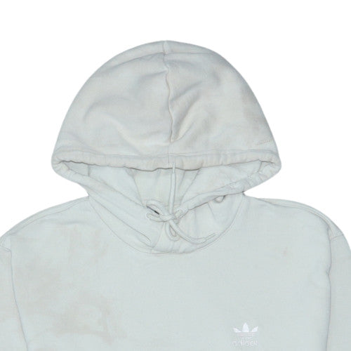 Adidas Men Beige Pullover Hoodie M Fleece Logo Sports Casual