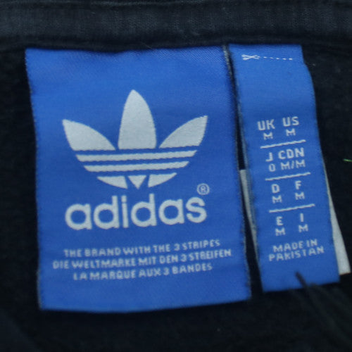 Adidas Men Black Pullover Hoodie M Graphic Fleece Sportswear