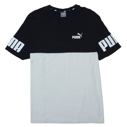 Puma Mens Black Colourblock Logo T-Shirt XL Regular Fit