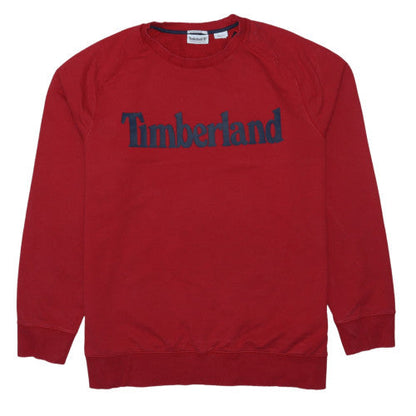 Timberland Men's Red Crew Neck Pullover Sweatshirt Size L