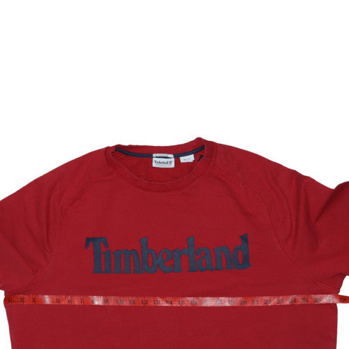 Timberland Men's Red Crew Neck Pullover Sweatshirt Size L