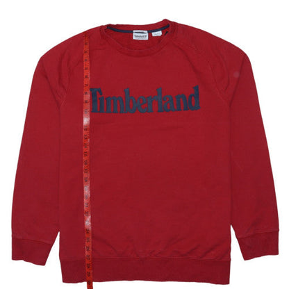 Timberland Men's Red Crew Neck Pullover Sweatshirt Size L